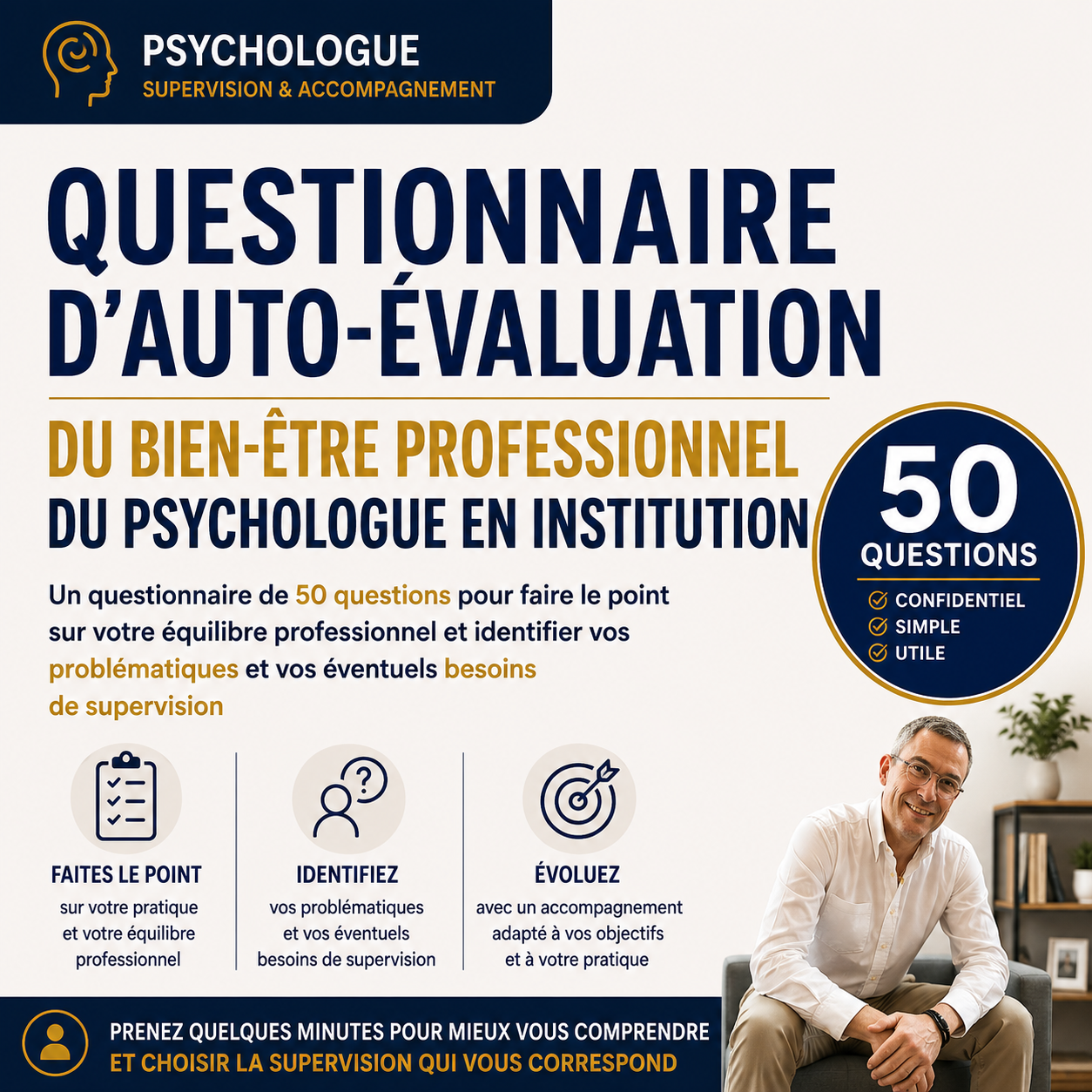 Questionnaire d'auto-évaluation en 50 questions du bien être du psychologue en institution